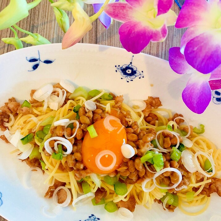 納豆好きにはたまらない！ネバネバ納豆パスタ